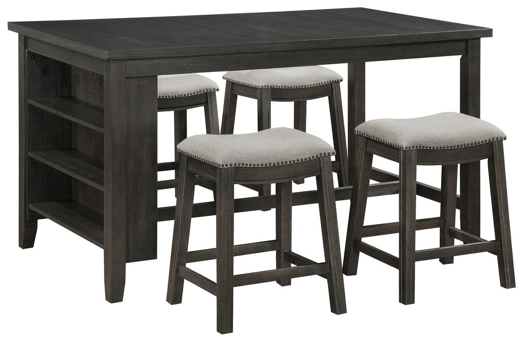 Elliston 5 Pc Counter Height Dining Set - Home Discount Furniture - NJ-linden