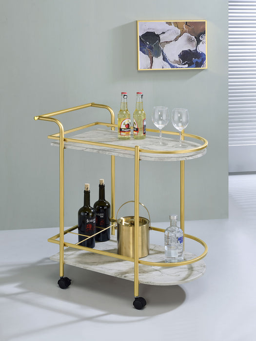 Desiree 2-tier Bar Cart with Casters Black - Home Discount Furniture - NJ-linden