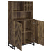 Mendoza 2-door Wine Cabinet Rustic Oak Herringbone and Gunmetal - Home Discount Furniture - NJ-linden