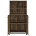 Mendoza 2-door Wine Cabinet Rustic Oak Herringbone and Gunmetal - Home Discount Furniture - NJ-linden