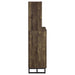 Mendoza 2-door Wine Cabinet Rustic Oak Herringbone and Gunmetal - Home Discount Furniture - NJ-linden