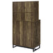 Mendoza 2-door Wine Cabinet Rustic Oak Herringbone and Gunmetal - Home Discount Furniture - NJ-linden