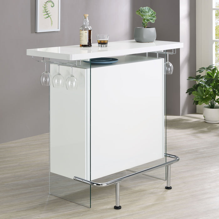 Acosta Rectangular Bar Unit with Footrest and Glass Side Panels - Home Discount Furniture - NJ-linden