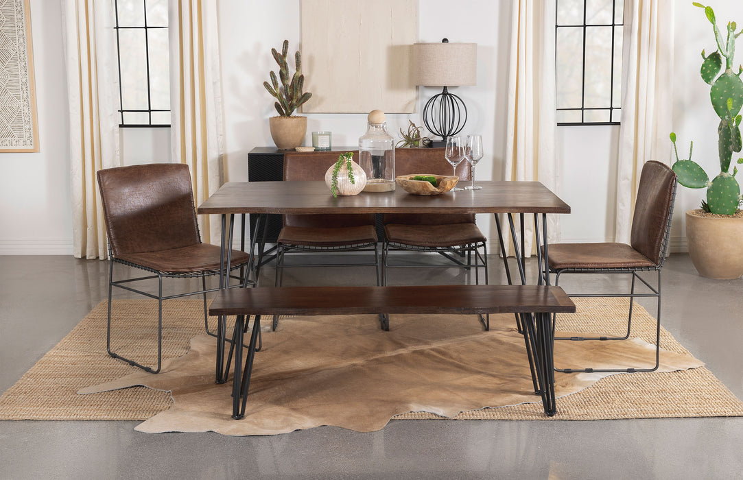 Topeka Dining Set Mango Cocoa and Gunmetal - Home Discount Furniture - NJ-linden
