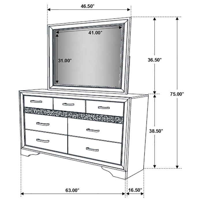 Miranda Dresser With Mirror - Home Discount Furniture - NJ-linden