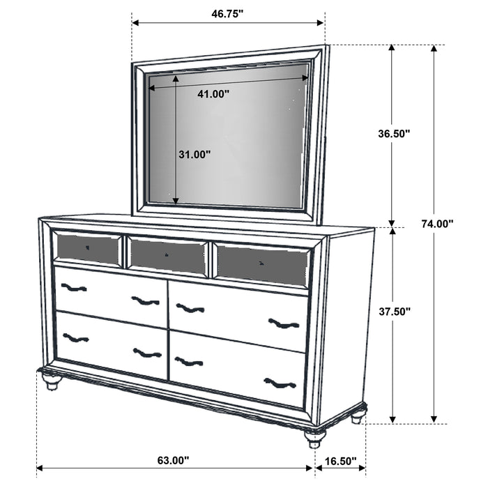 Barzini Dresser With Mirror - Home Discount Furniture - NJ-linden