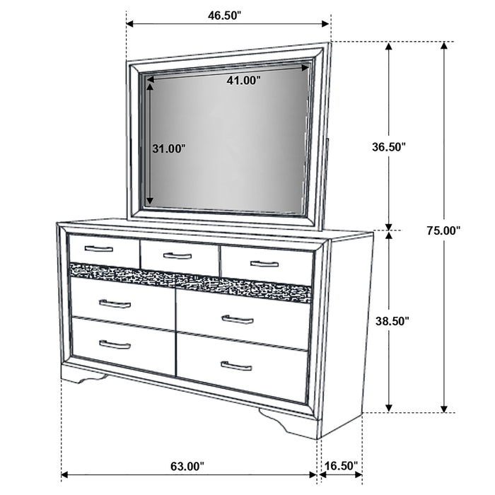 Miranda Dresser With Mirror - Home Discount Furniture - NJ-linden