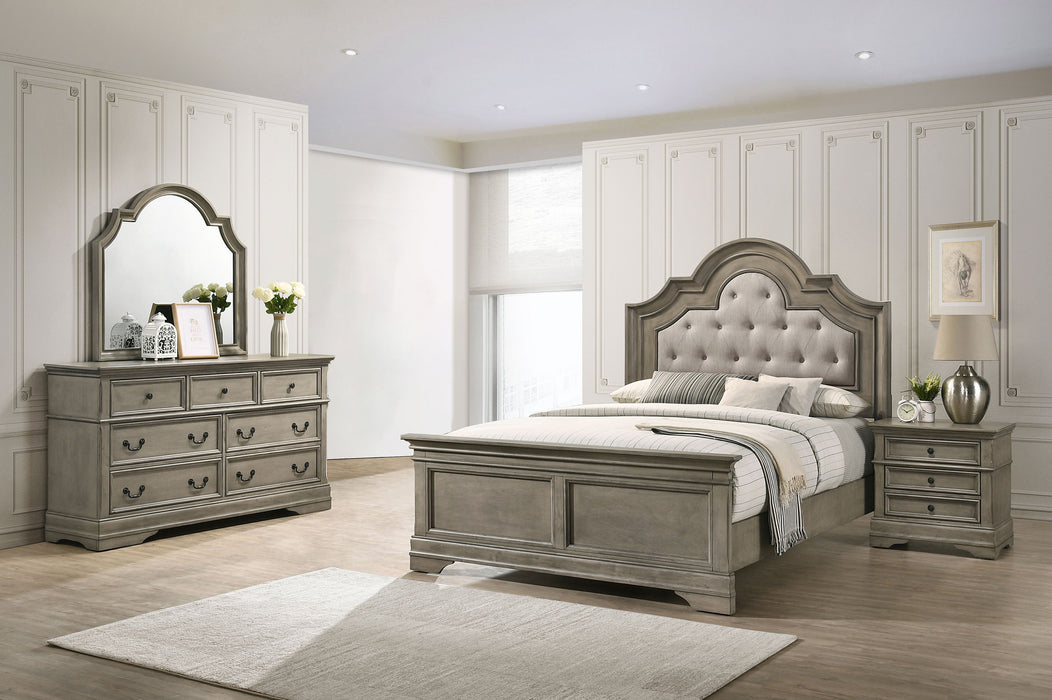 Manchester Bedroom Set with Upholstered Arched Headboard Wheat - Home Discount Furniture - NJ-linden