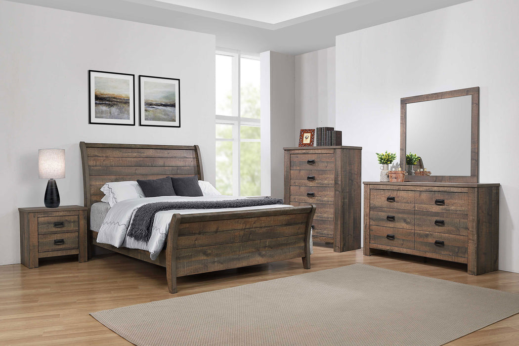 Frederick California King Sleigh Bedroom Set Weathered Oak - Home Discount Furniture - NJ-linden