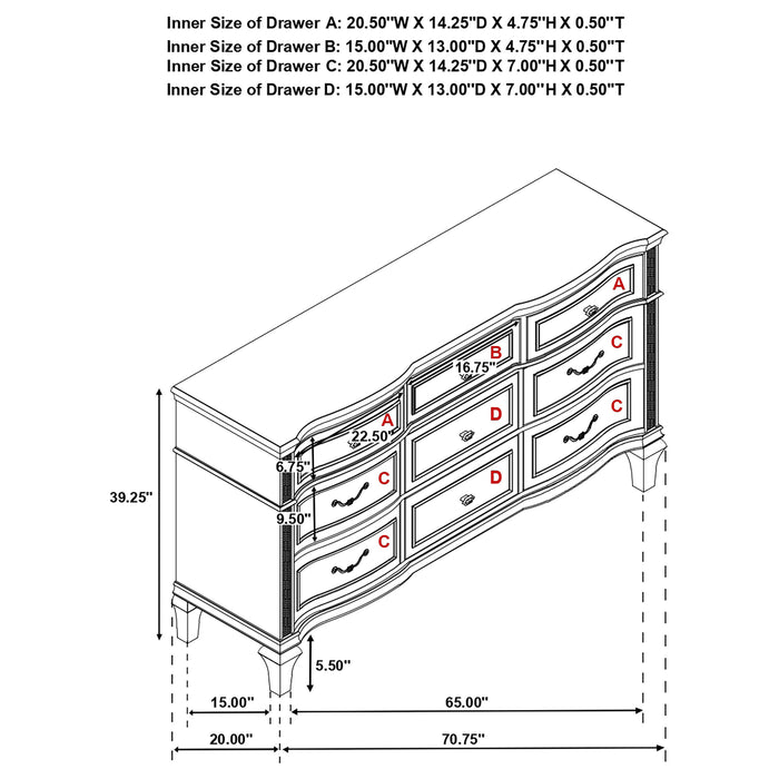 Evangeline 5 Pc Bedroom Set - Home Discount Furniture - NJ-linden