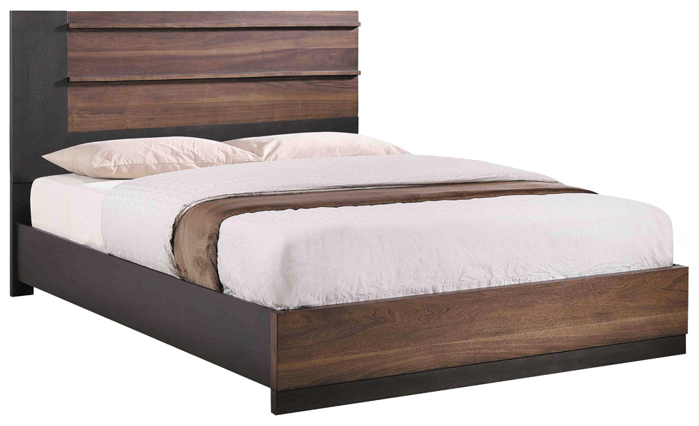 Azalia Rectangular Bed Black and Walnut - Home Discount Furniture - NJ-linden