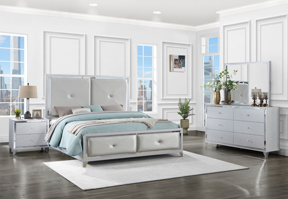 Larue Tufted Bedroom Set Silver - Home Discount Furniture - NJ-linden