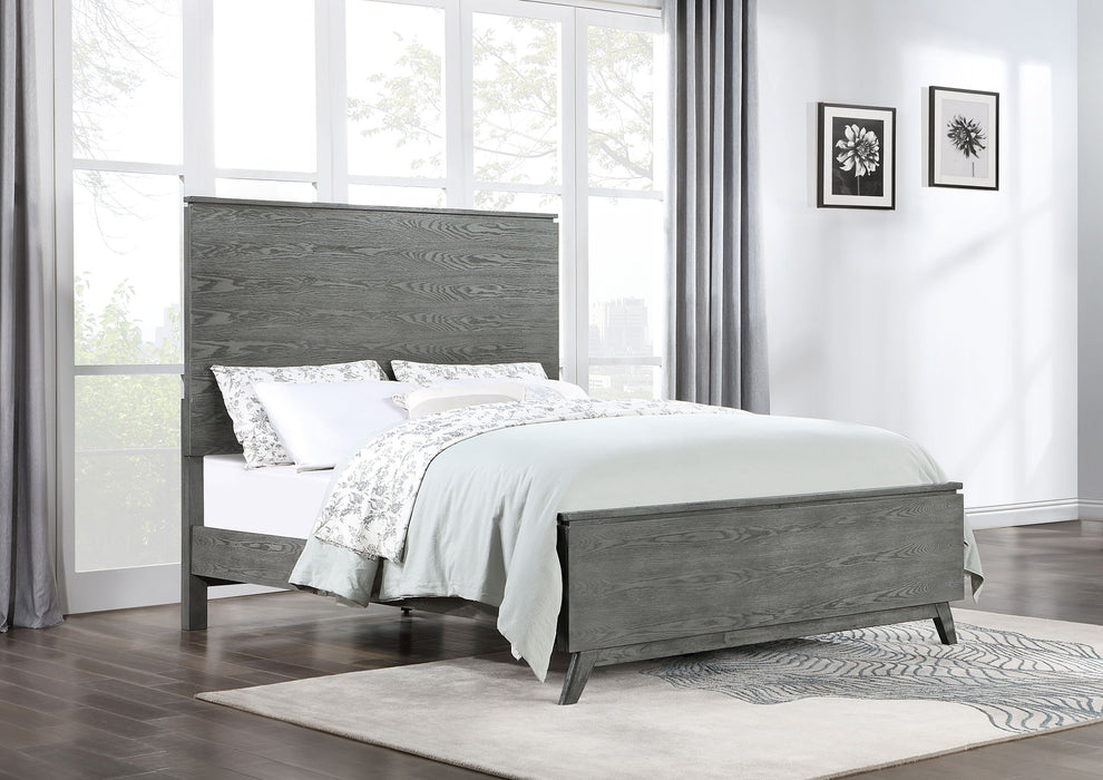 Nathan High Headboard Panel Bed Grey - Home Discount Furniture - NJ-linden