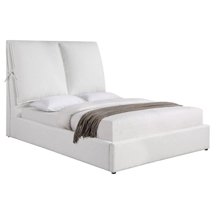 Gwendoline Upholstered Platform Bed with Pillow Headboard White - Home Discount Furniture - NJ-linden