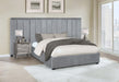 Arles Upholstered Bedroom Set Grey with Side Panels - Home Discount Furniture - NJ-linden