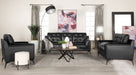 Moira Upholstered Tufted Living Room Set with Track Arms Black - Home Discount Furniture - NJ-linden