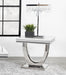 Kerwin U-base Square End Table White and Chrome - Home Discount Furniture - NJ-linden