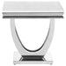 Kerwin U-base Square End Table White and Chrome - Home Discount Furniture - NJ-linden