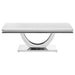 Kerwin U-base Rectangle Coffee Table White and Chrome - Home Discount Furniture - NJ-linden
