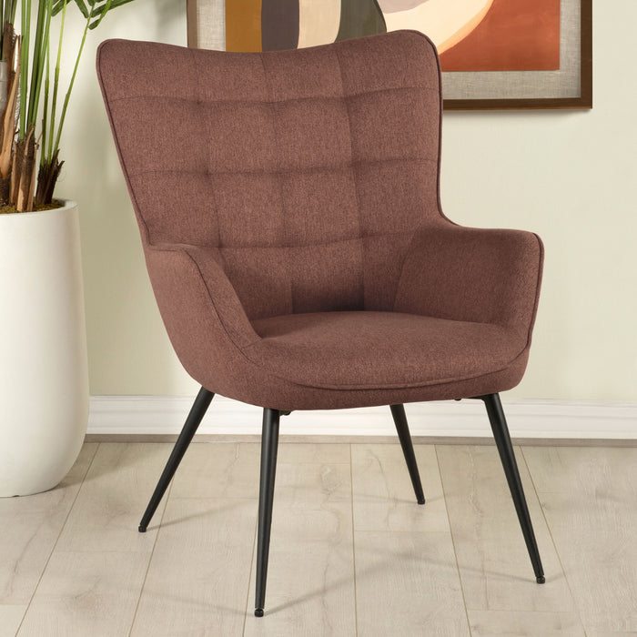 Isla Upholstered Flared Arms Accent Chair with Grid Tufted - Home Discount Furniture - NJ-linden