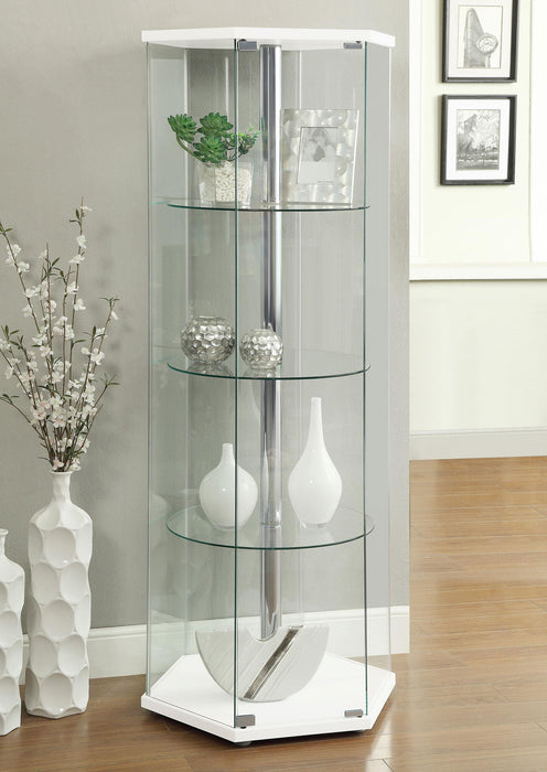 Traditional Glass Hexagon Curio Cabinet - Home Discount Furniture - NJ-linden
