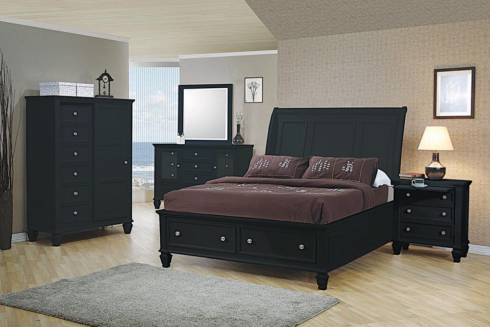 Sandy Beach Eastern King Storage Sleigh Bed Black - Home Discount Furniture - NJ-linden