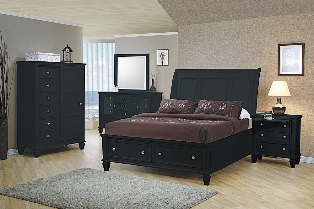 Sandy Beach Queen Storage Sleigh Bed Black - Home Discount Furniture - NJ-linden