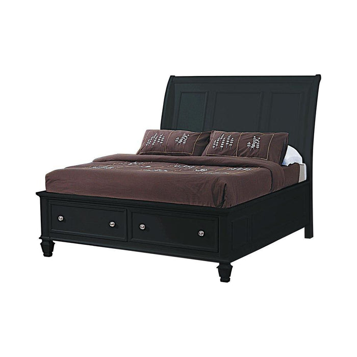 Sandy Beach Queen Storage Sleigh Bed Black - Home Discount Furniture - NJ-linden