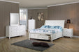 Selena Full Sleigh Bed with Footboard Storage Cream White - Home Discount Furniture - NJ-linden