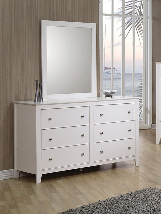 Selena Rectangular Dresser Mirror Cream White - Home Discount Furniture - NJ-linden