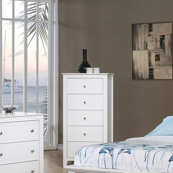 Selena 5-drawer Chest Cream White - Home Discount Furniture - NJ-linden