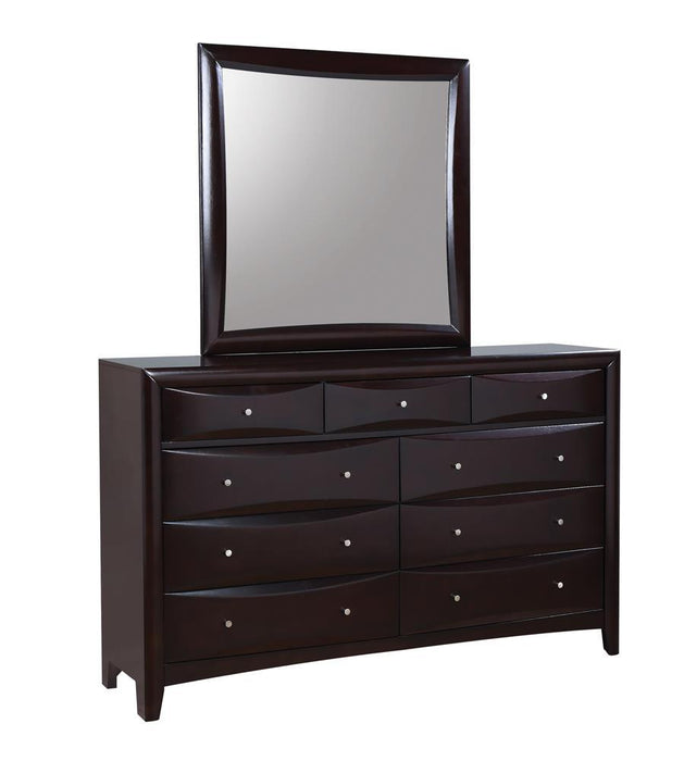 Phoenix Square Dresser Mirror Deep Cappuccino - Home Discount Furniture - NJ-linden