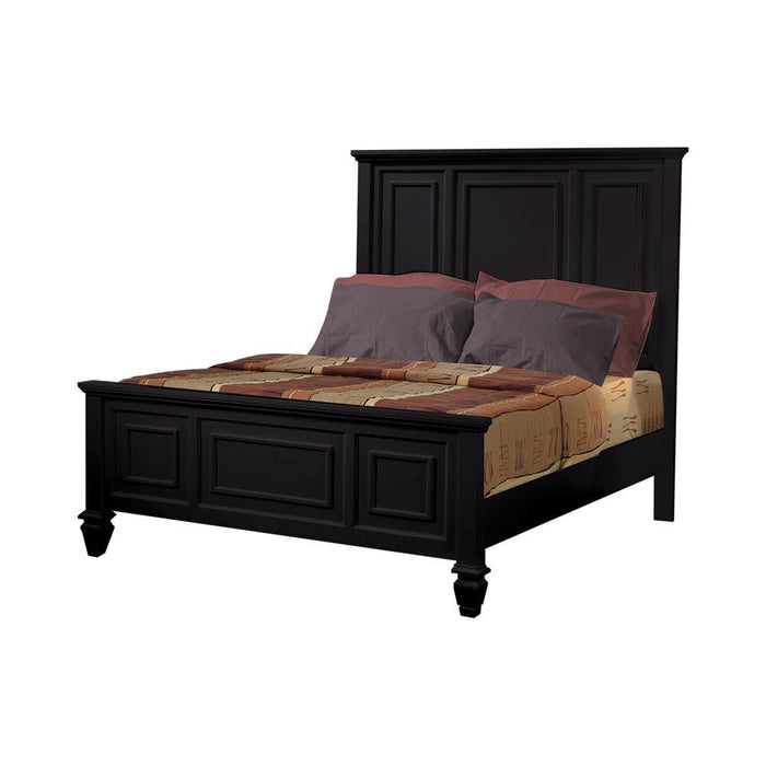 Sandy Beach Queen Panel Bed with High Headboard Black - Home Discount Furniture - NJ-linden