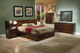 Jessica Eastern King Platform Bed with Rail Seating Cappuccino - Home Discount Furniture - NJ-linden