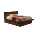 Jessica Queen Platform Bed with Rail Seating Cappuccino - Home Discount Furniture - NJ-linden