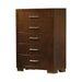Jessica 5-drawer Chest Cappuccino - Home Discount Furniture - NJ-linden