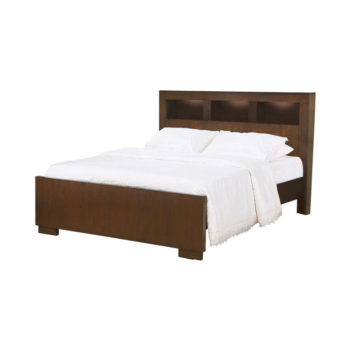 Jessica Eastern King Bed with Storage Headboard Cappuccino - Home Discount Furniture - NJ-linden