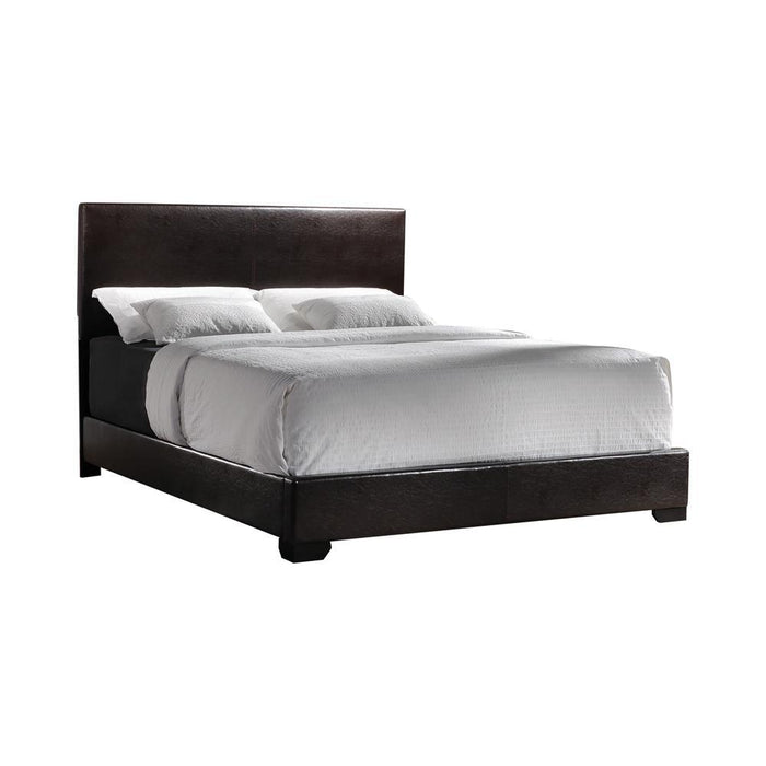 Conner Queen Upholstered Panel Bed Black and Dark Brown - Home Discount Furniture - NJ-linden