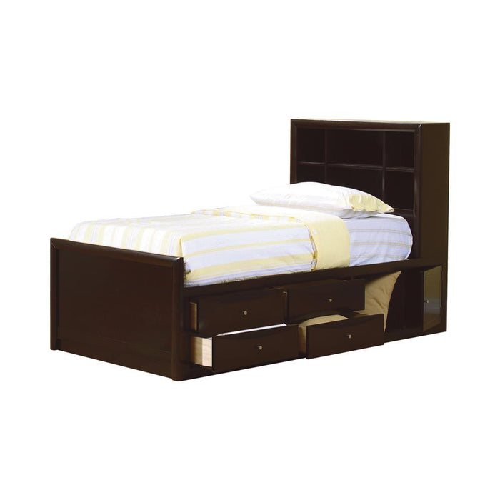 Phoenix Twin Bookcase Bed with Underbed Storage Cappuccino - Home Discount Furniture - NJ-linden