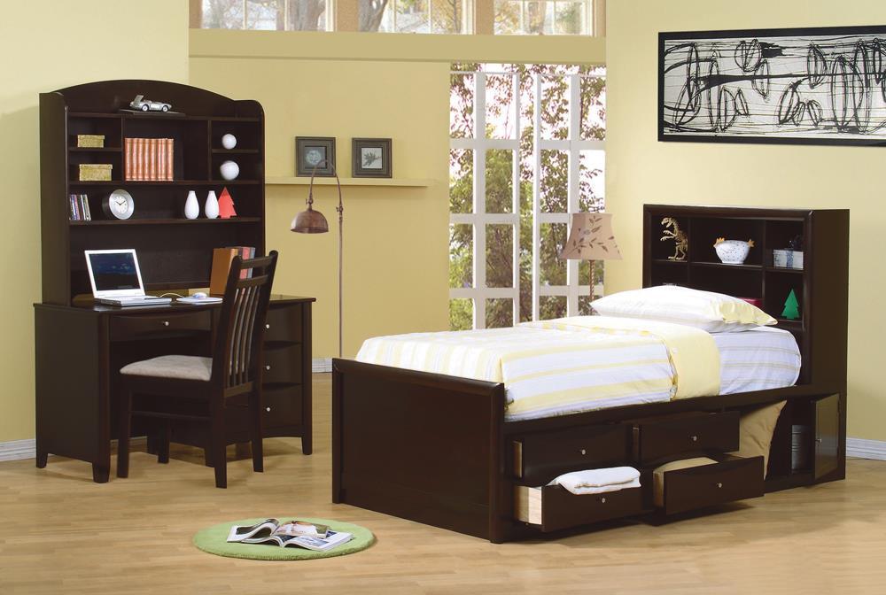 Phoenix Full Bookcase Bed with Underbed Storage Cappuccino - Home Discount Furniture - NJ-linden