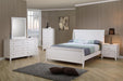Selena Full Sleigh Platform Bed Cream White - Home Discount Furniture - NJ-linden