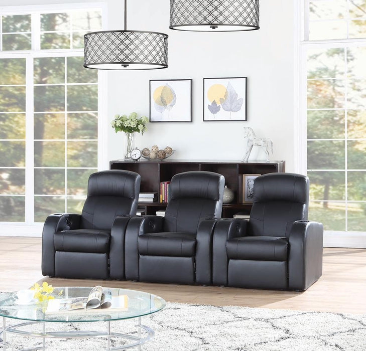 Cyrus Home Theater Upholstered Recliner Black - Home Discount Furniture - NJ-linden