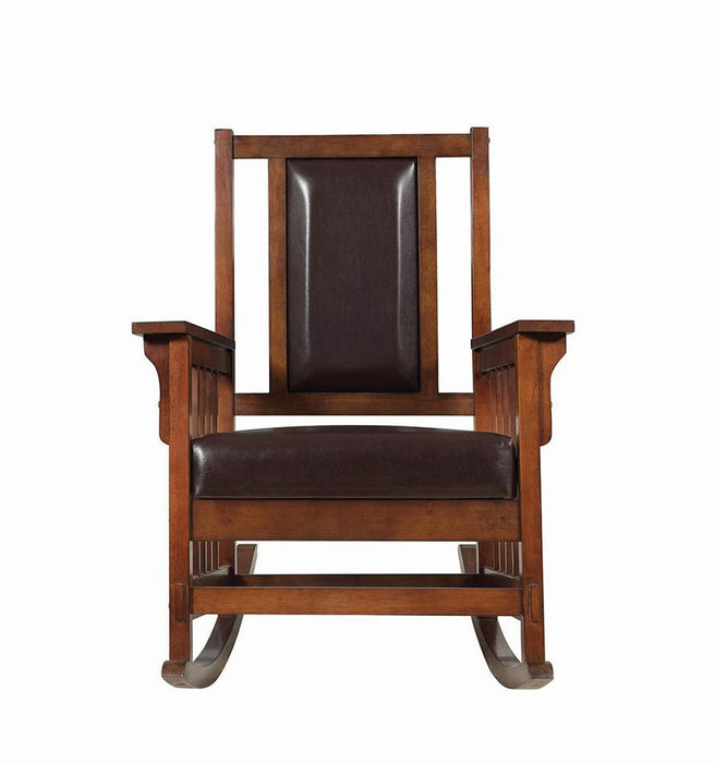 Ida Upholstered Rocking Chair Tobacco and Dark Brown - Home Discount Furniture - NJ-linden