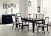 Louise Rectangular Dining Table with Extension Leaf Black - Home Discount Furniture - NJ-linden