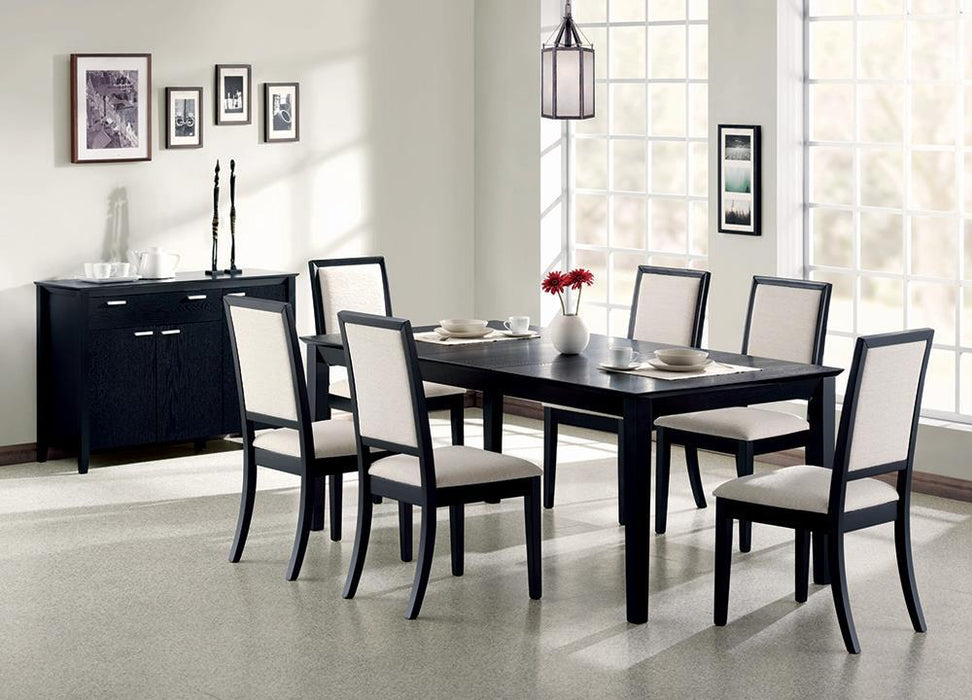 Louise Rectangular Dining Table with Extension Leaf Black - Home Discount Furniture - NJ-linden