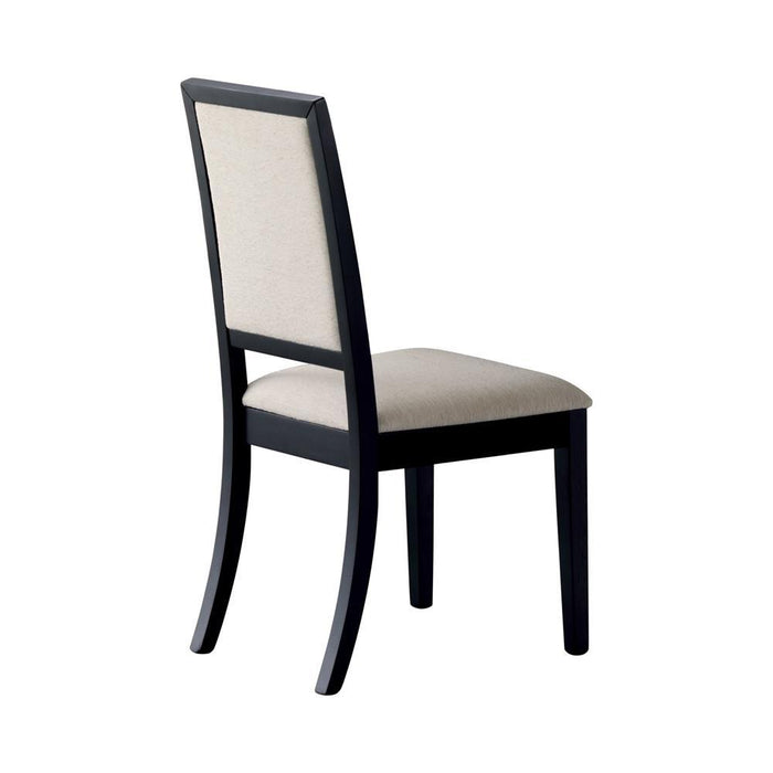 Louise Upholstered Dining Side Chairs Black and Cream (Set of 2) - Home Discount Furniture - NJ-linden