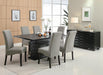 Stanton Rectangle Pedestal Dining Table Black - Home Discount Furniture - NJ-linden
