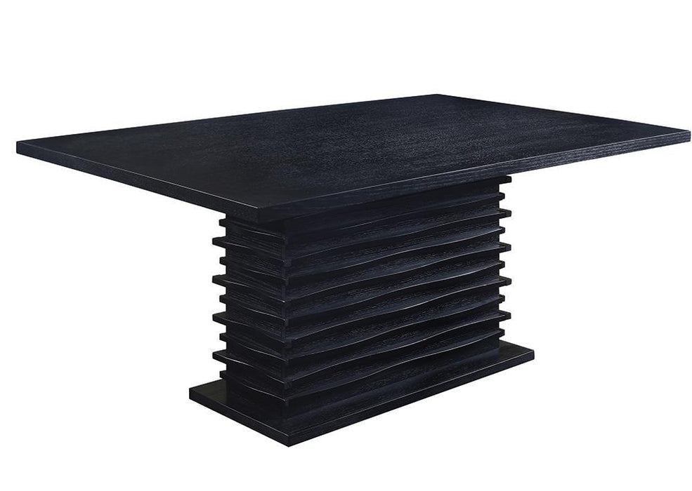 Stanton Rectangle Pedestal Dining Table Black - Home Discount Furniture - NJ-linden
