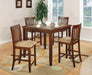 Jardin 5-piece Counter Height Dining Set Red Brown and Tan - Home Discount Furniture - NJ-linden