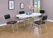 Retro Oval Dining Table Glossy White and Chrome - Home Discount Furniture - NJ-linden